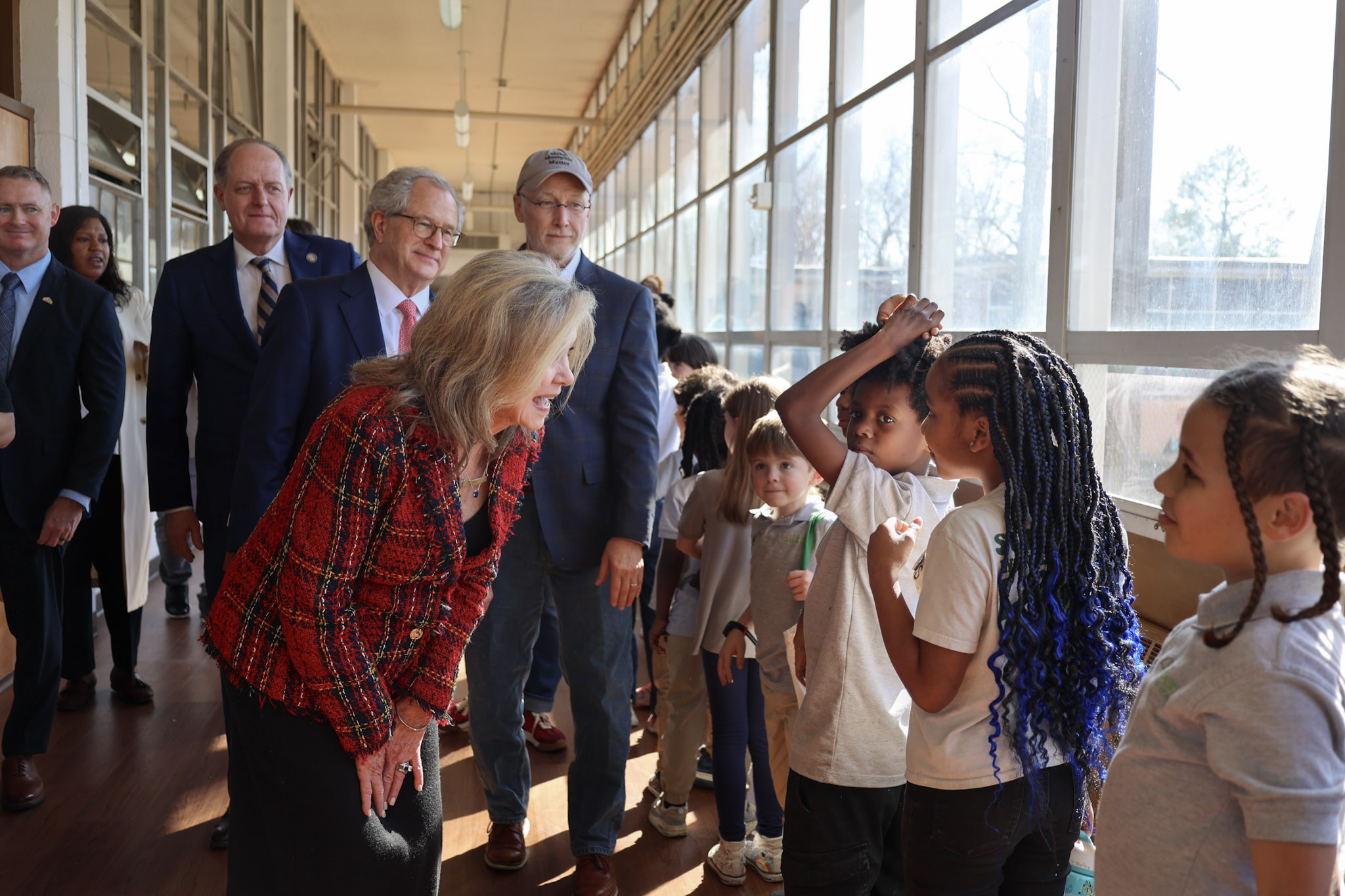 Marsha Blackburn with schoolchildren